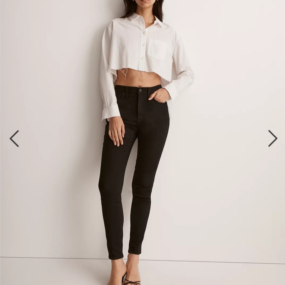 Madewell 9" High Rise Skinny Jean in Black, Size 23